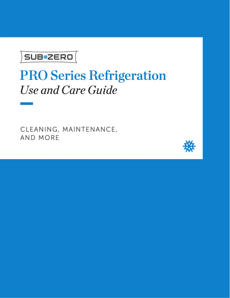 Página 1 del manual Manual de uso y mantenimiento Sub-Zero PRO3650/LH