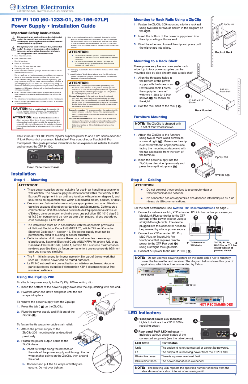 Imagen de la primera página del manual del dispositivo XTP PI 100