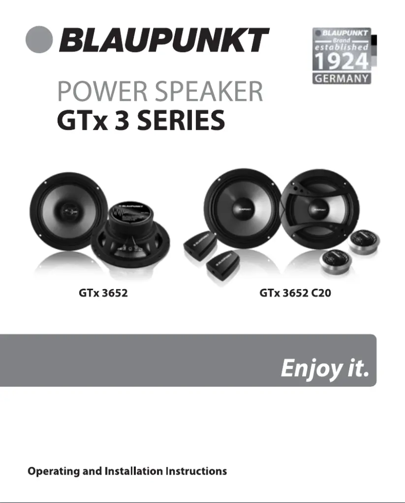 Página nº 1 - Manual de usuario Blaupunkt GTx 2652 C20