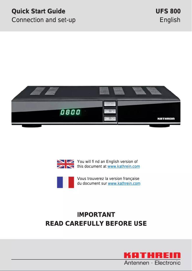 Página 1 del manual Manual de usuario Kathrein UFS 800