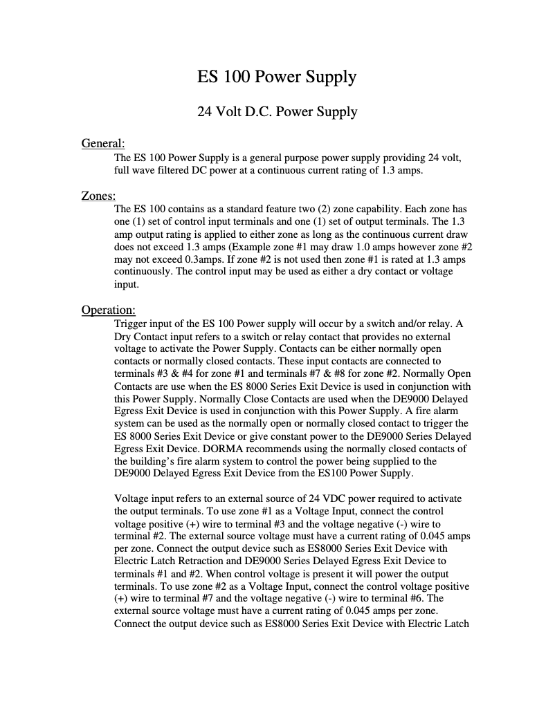 Imagen de la primera página del manual del dispositivo ES100