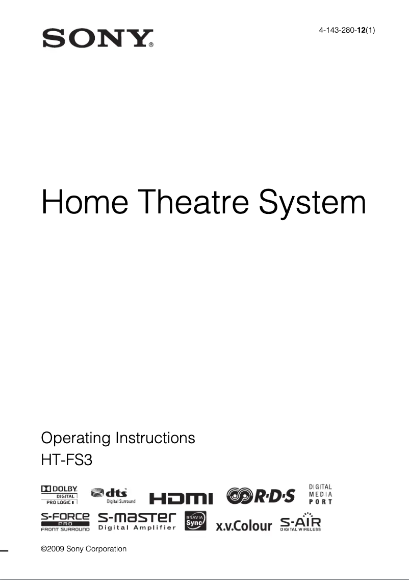 Página 1 del manual Manual de usuario Sony BDV-360FS