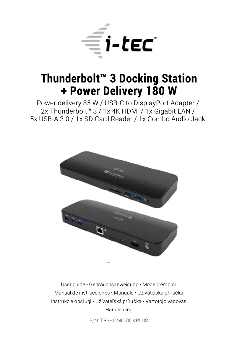 Imagen de la primera página del manual del dispositivo Thunderbolt 3