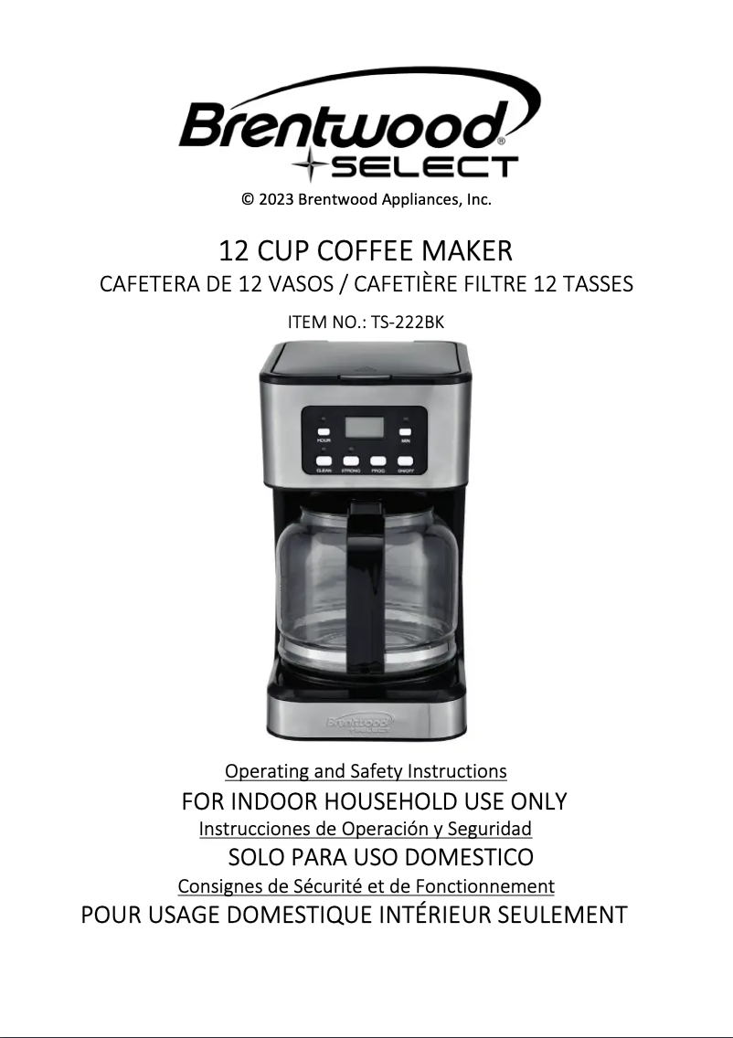 Imagen de la primera página del manual del dispositivo TS-222BK