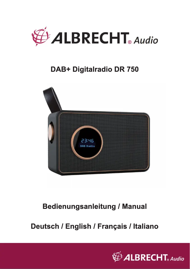 Imagen de la primera página del manual del dispositivo DR 750