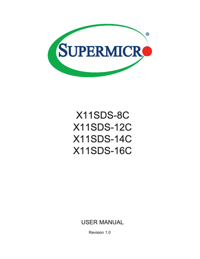 Página 1 del manual Manual de usuario Supermicro X11SDS-16C