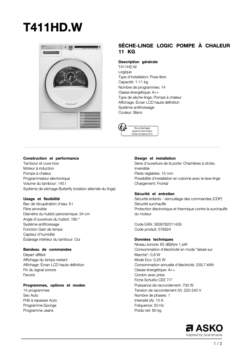 Imagen de la primera página del manual del dispositivo T411HD