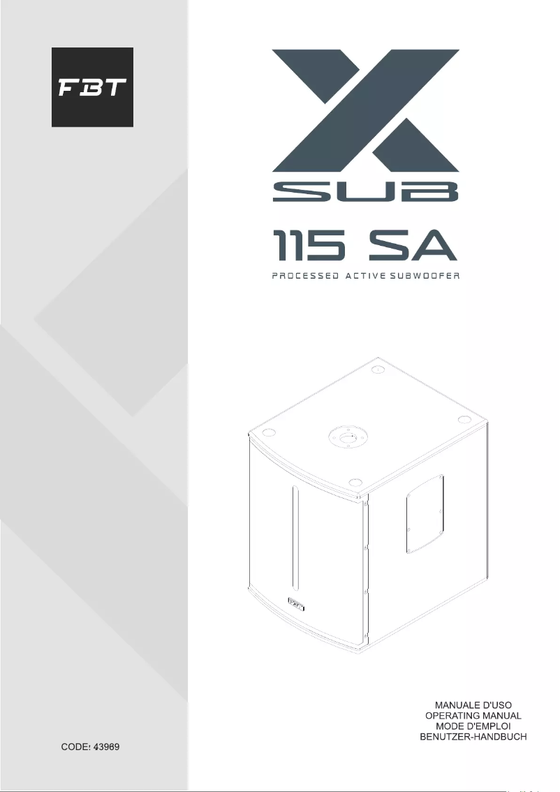 Imagen de la primera página del manual del dispositivo X-SUB 115SA