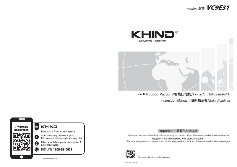 Página 1 del manual Manual de usuario Khind VC9E31