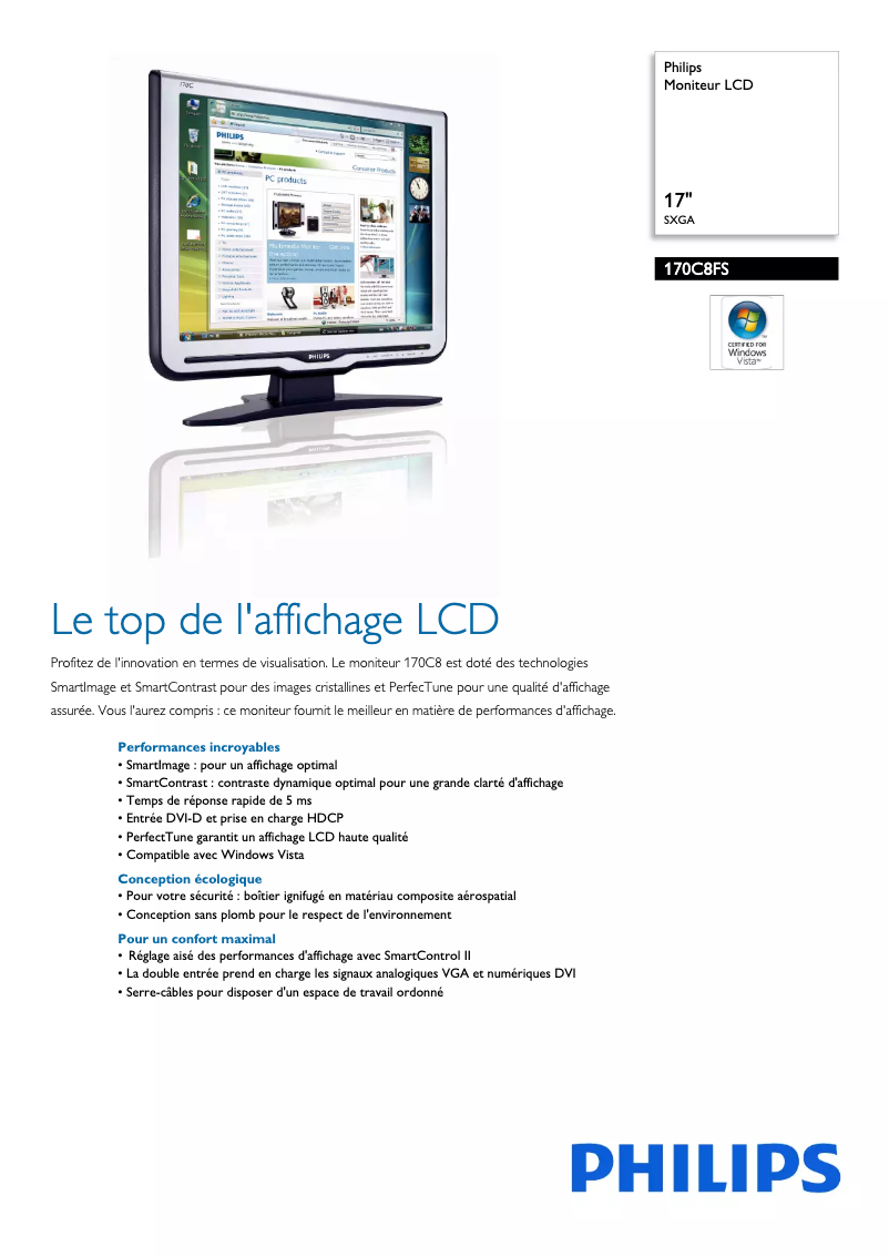 Imagen de la primera página del manual del dispositivo 170C8FS