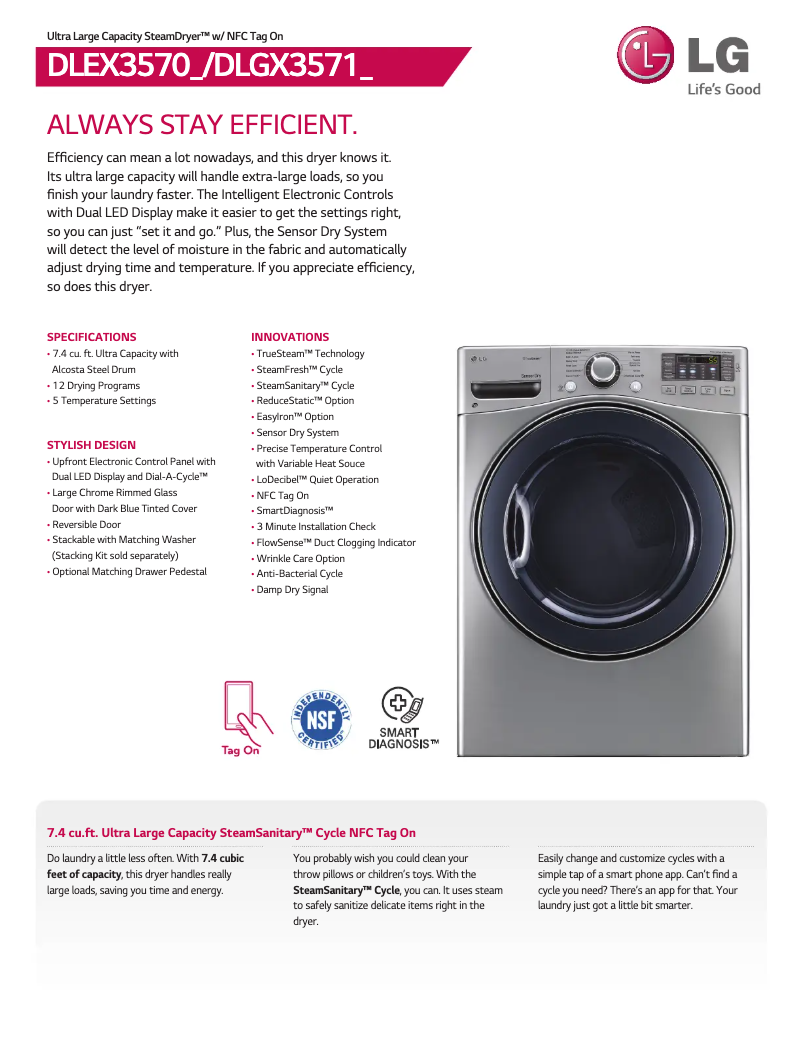 Página nº 1 - Ficha técnica LG DLEX3570