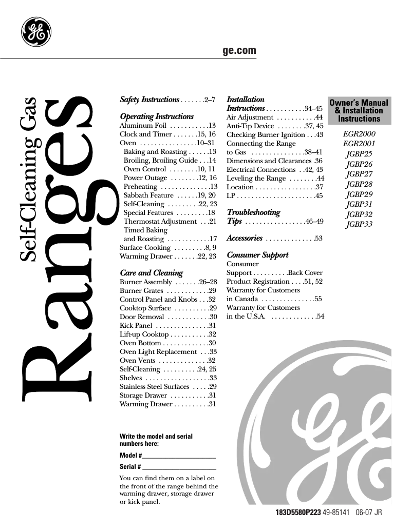 Imagen de la primera página del manual del dispositivo EGR2002EMBS