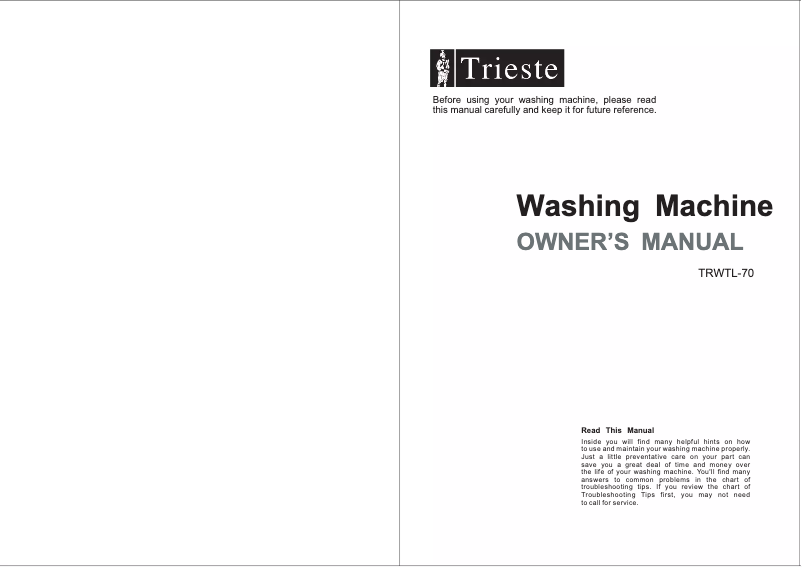 Página 1 del manual Manual de usuario Trieste TRWTL-70