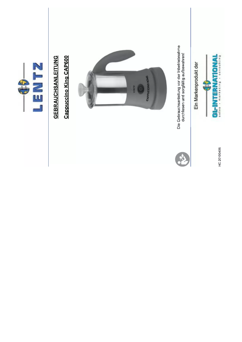 Página 1 del manual Manual de usuario Lentz CAP600