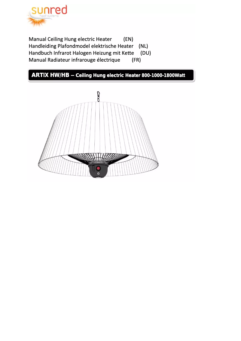 Imagen de la primera página del manual del dispositivo ARTIX HB