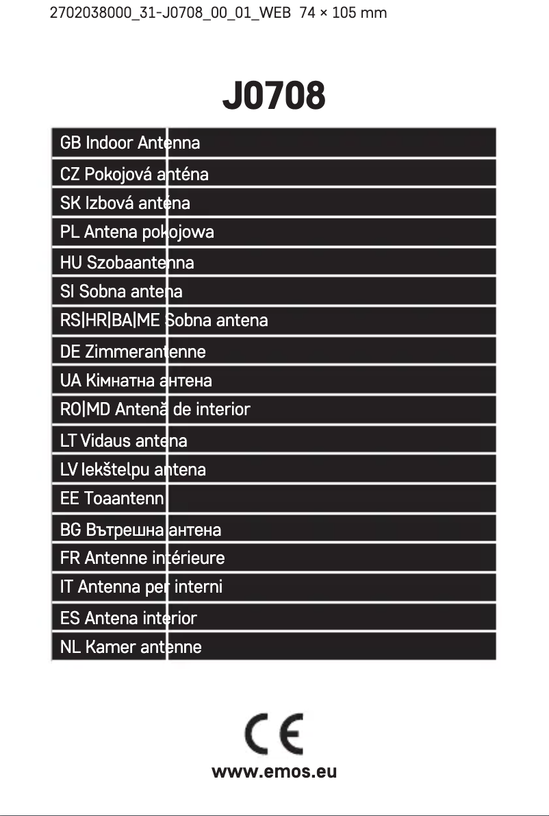 Imagen de la primera página del manual del dispositivo J0708