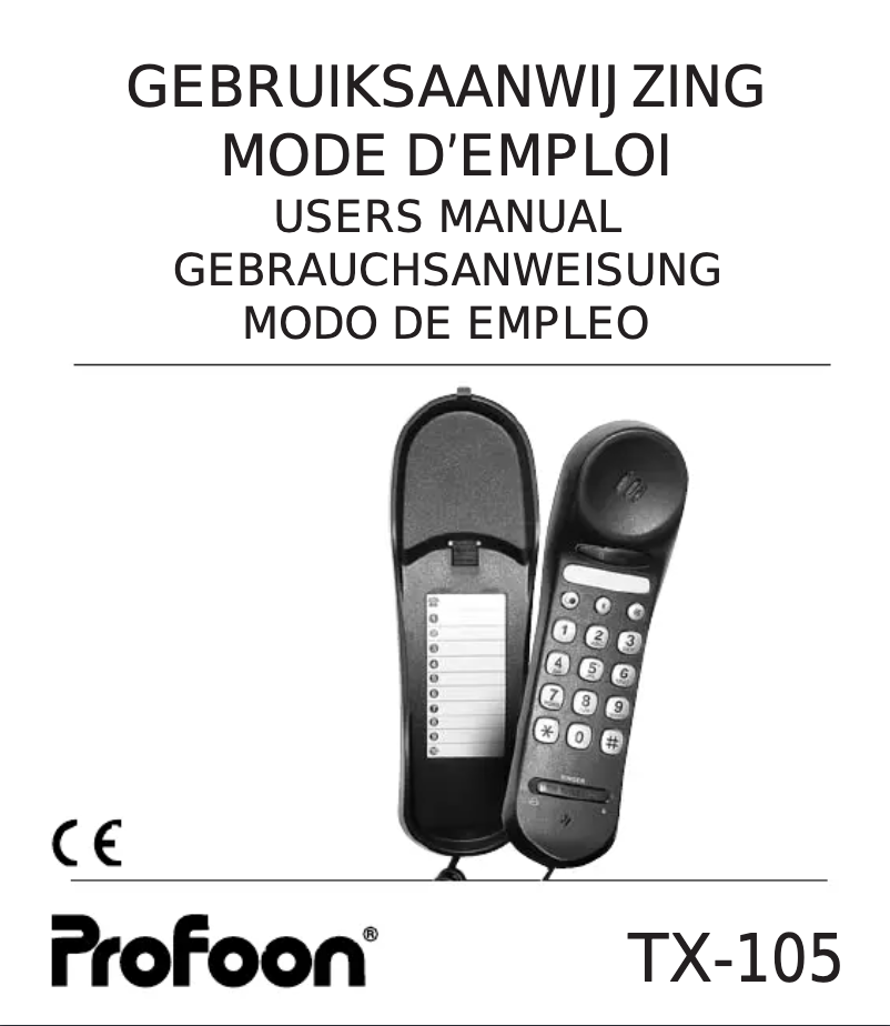 Imagen de la primera página del manual del dispositivo TX-105