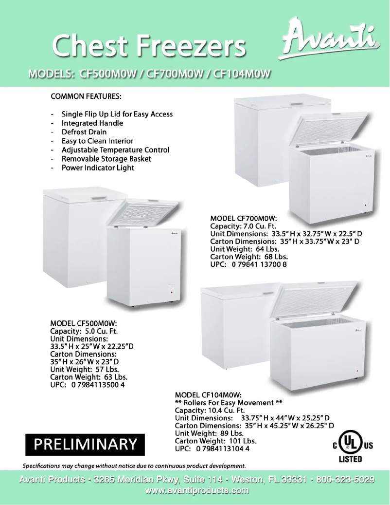 Imagen de la primera página del manual del dispositivo CF700M0W