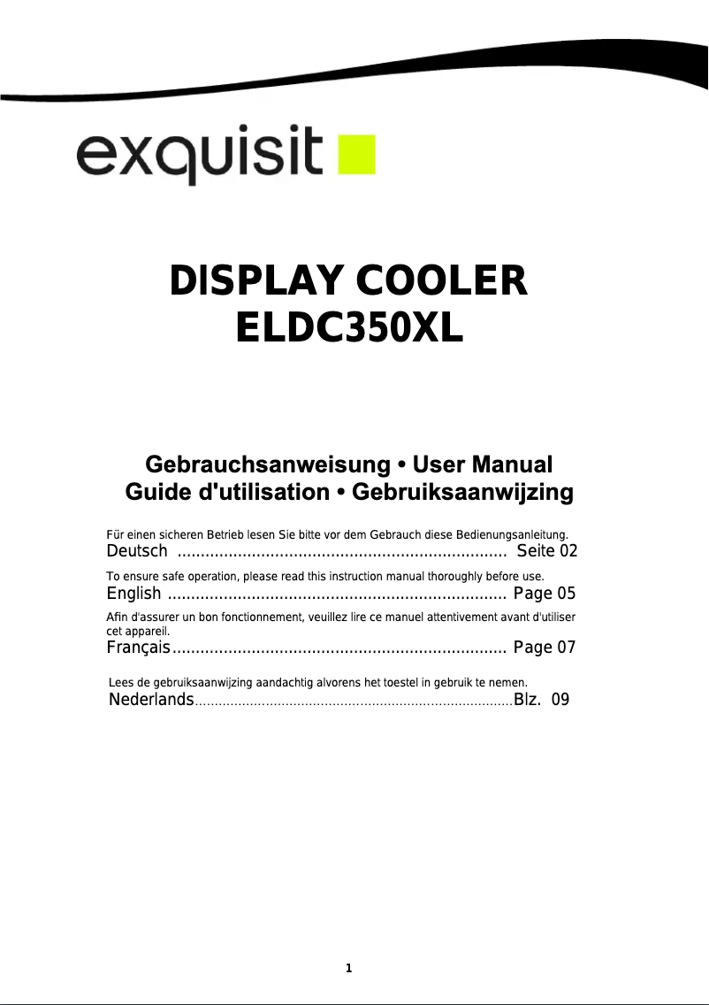 Página 1 del manual Manual de instrucciones Exquisit ELDC350XL