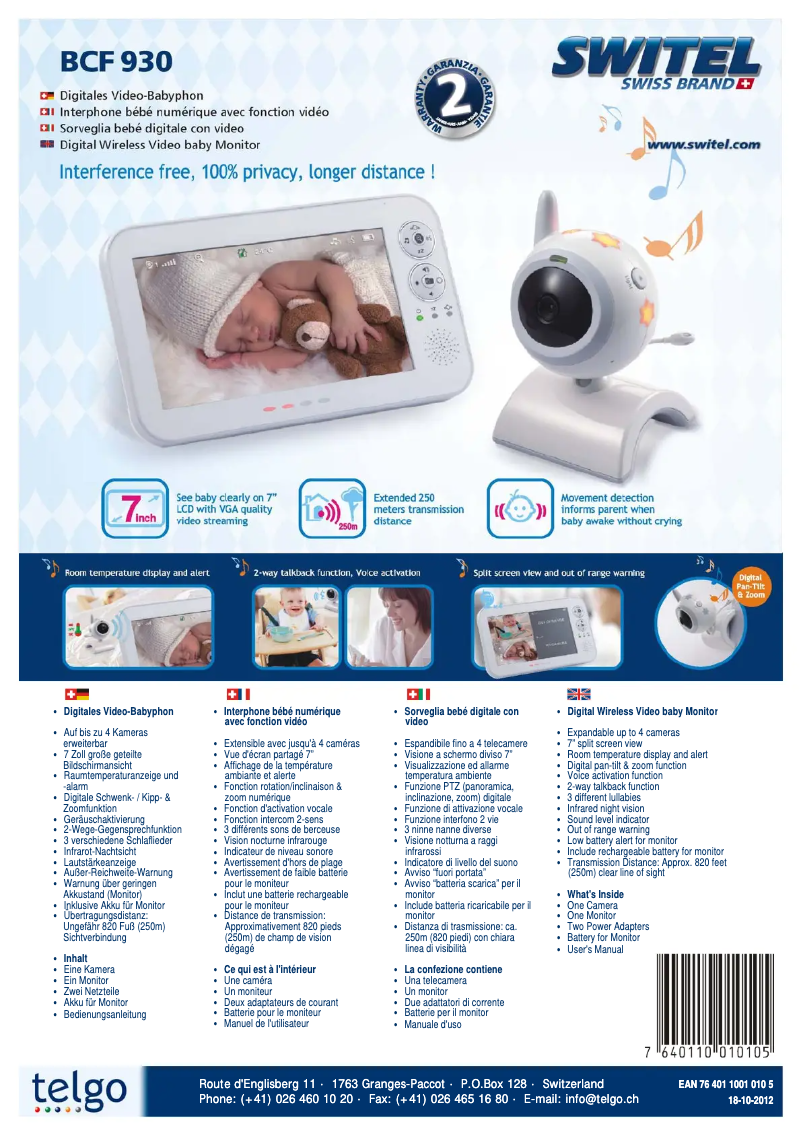 Página 1 del manual Manual de usuario Switel BCF930