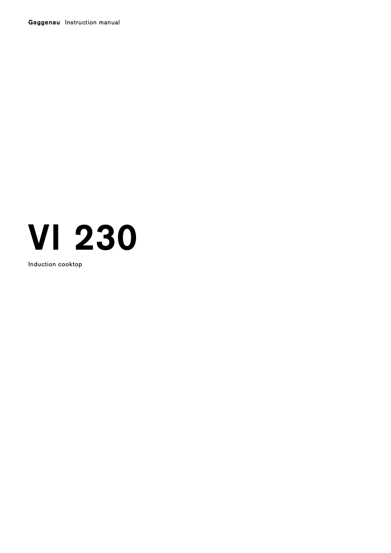 Imagen de la primera página del manual del dispositivo VI 230