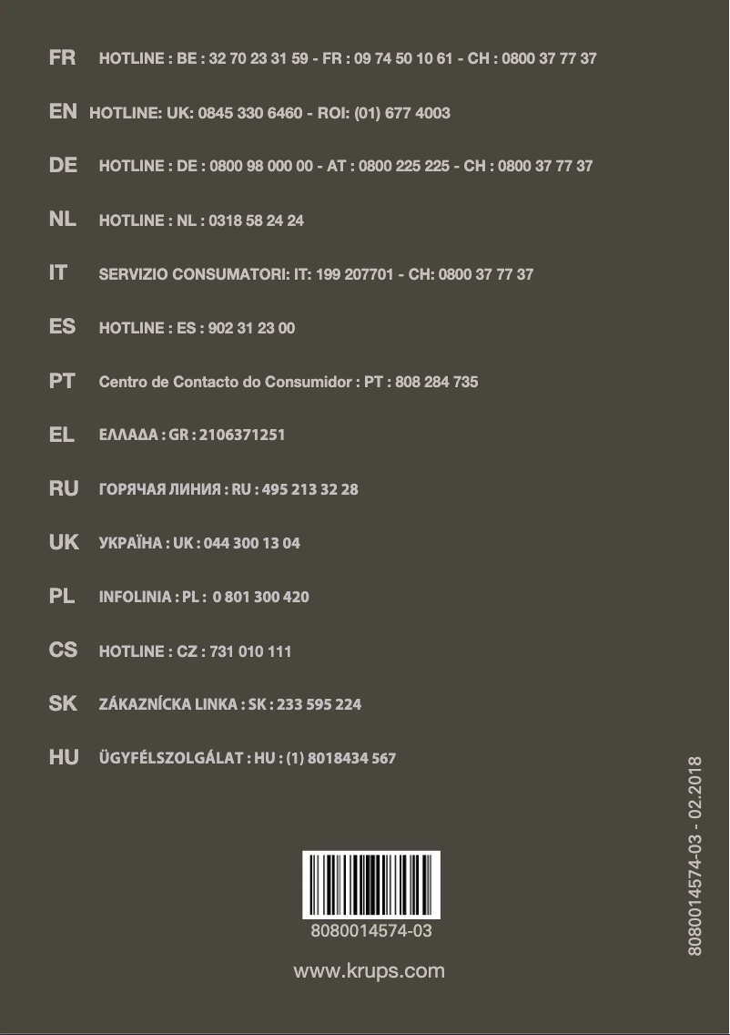 Imagen de la primera página del manual del dispositivo Espresseria Automatic EA8260K1