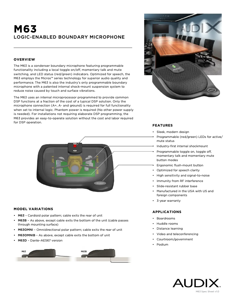 Imagen de la primera página del manual del dispositivo M63