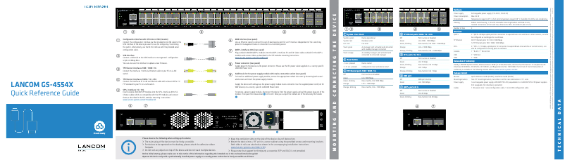 Imagen de la primera página del manual del dispositivo GS-4554X