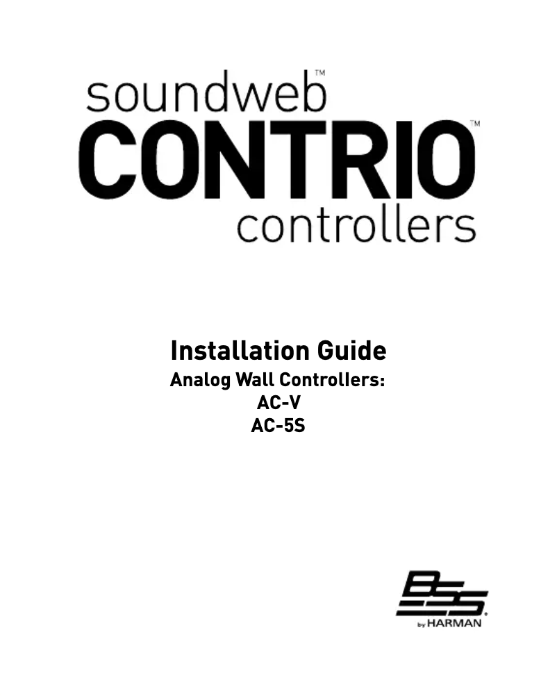 Imagen de la primera página del manual del dispositivo Soundweb Contrio AC-V