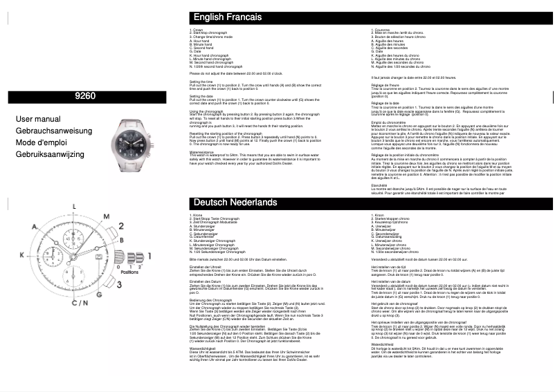 Imagen de la primera página del manual del dispositivo 9260