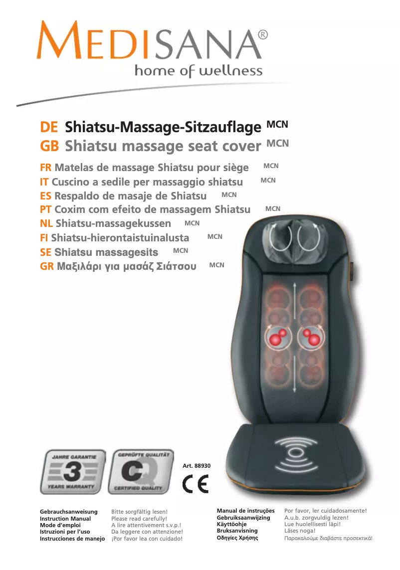 Imagen de la primera página del manual del dispositivo MCN Shiatsu