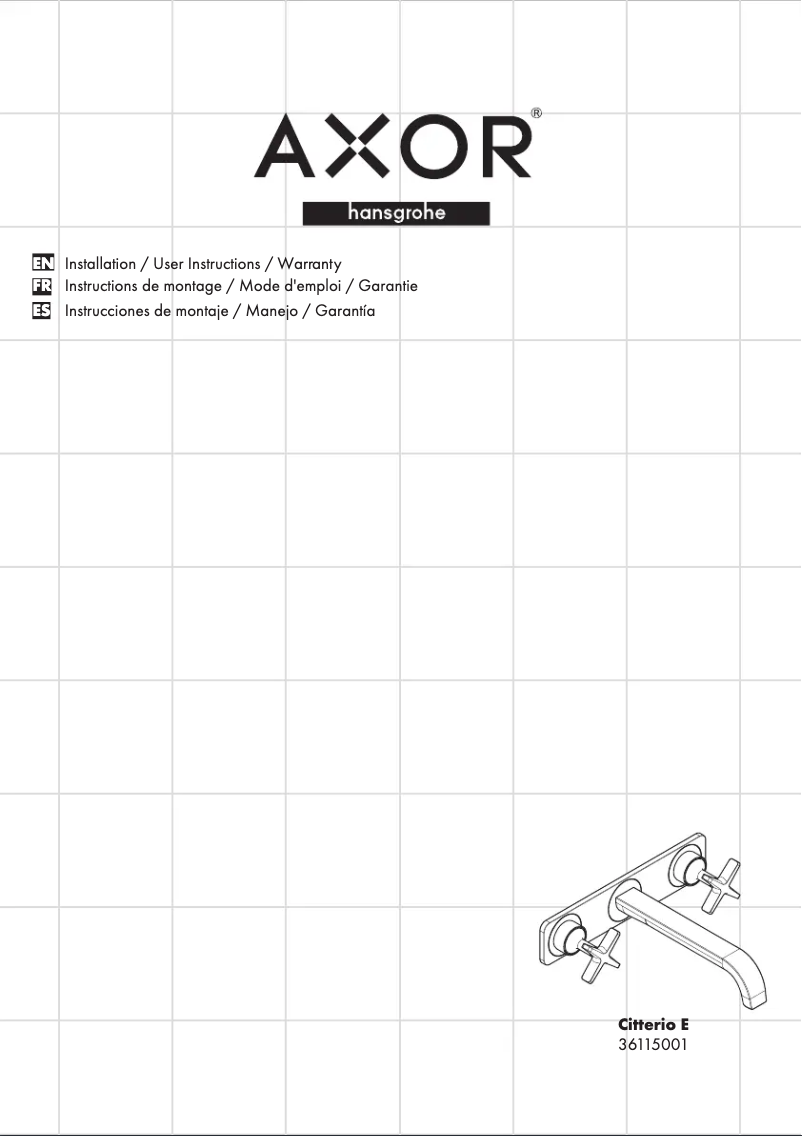 Página nº 1 - Manual de usuario Axor Citterio E 36115001
