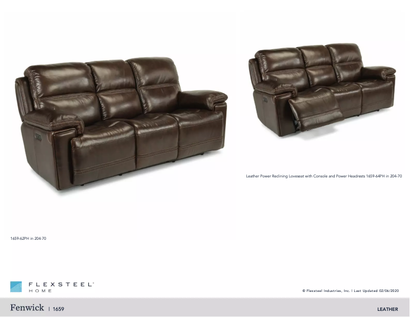 Página nº 1 - Manual de usuario Flexsteel Fenwick 1659-62PH