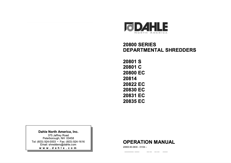 Página 1 del manual Manual de usuario Dahle 20814