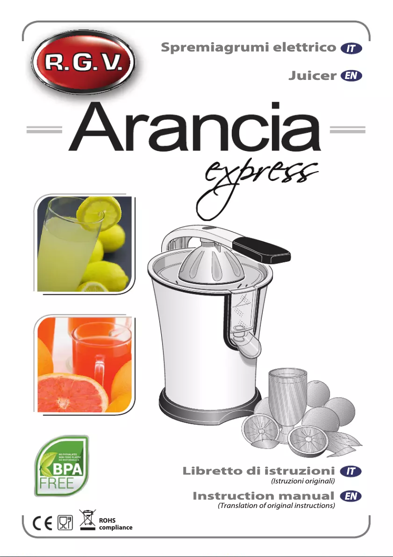 Imagen de la primera página del manual del dispositivo Arancia Express