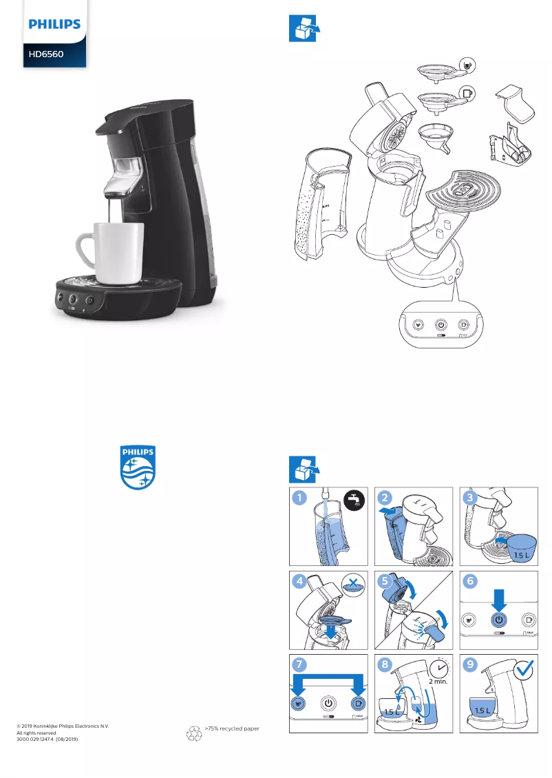 Imagen de la primera página del manual del dispositivo Senseo Viva Café HD6560