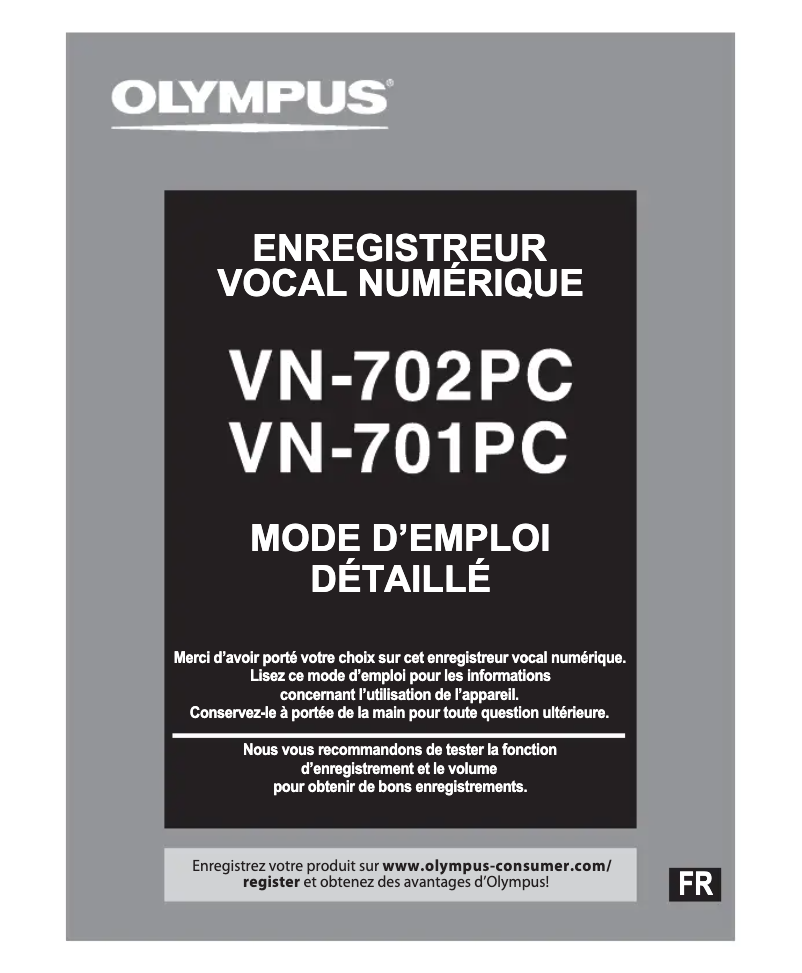 Página 1 del manual Manual de usuario Olympus VN-702PC