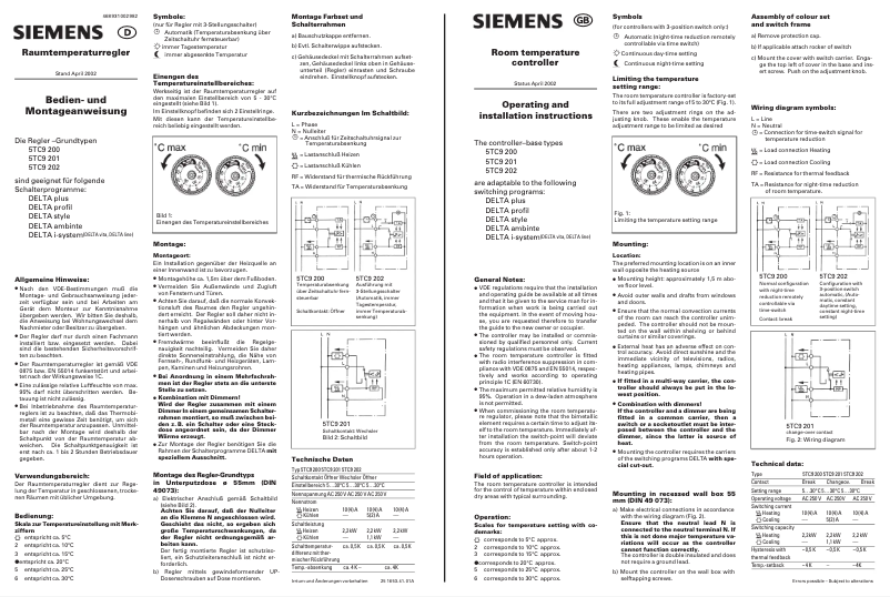 Imagen de la primera página del manual del dispositivo 5TC9 202