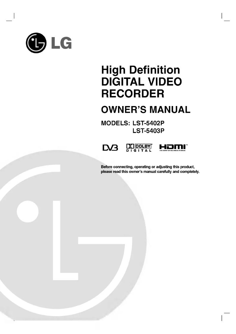 Imagen de la primera página del manual del dispositivo LST-5403P