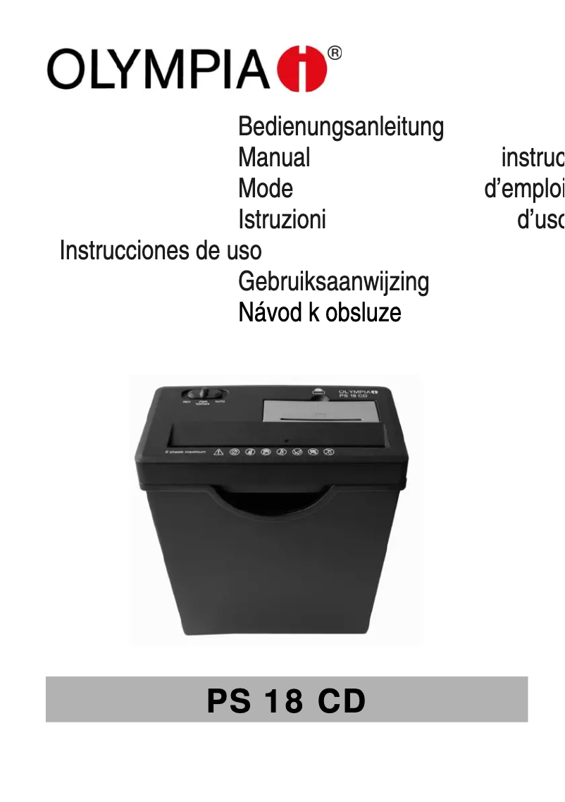 Imagen de la primera página del manual del dispositivo PS 18 CD