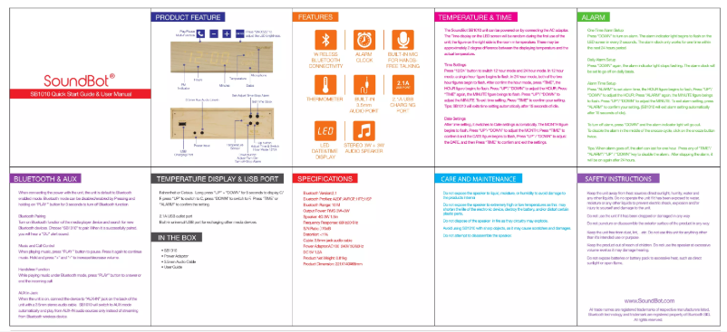 Imagen de la primera página del manual del dispositivo SB1010