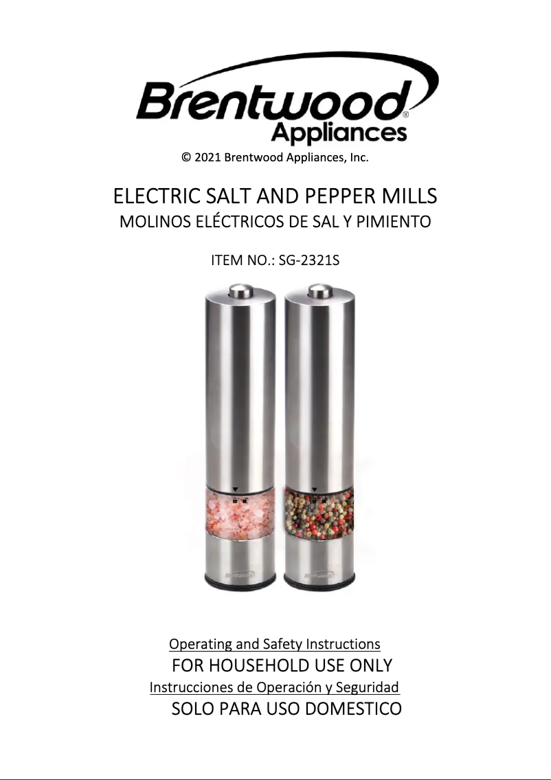 Página nº 1 - Manual de usuario Brentwood SG-2321S