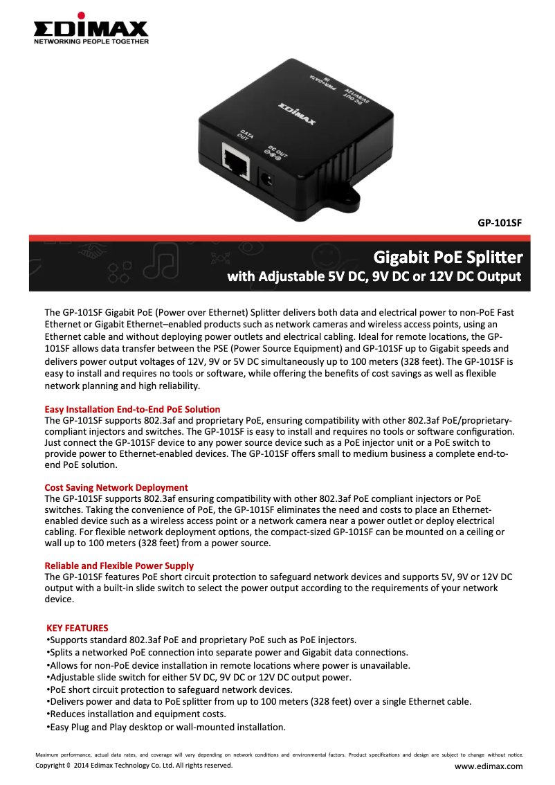 Imagen de la primera página del manual del dispositivo GP-101SF