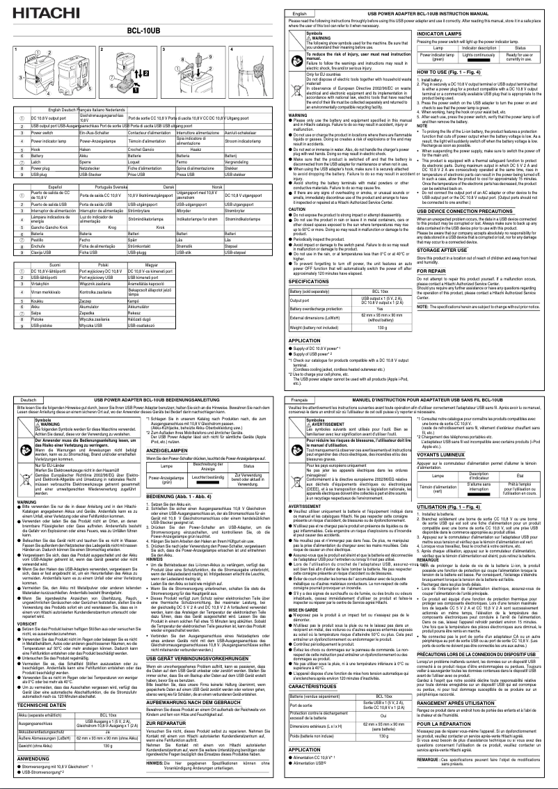 Imagen de la primera página del manual del dispositivo BCL-10UB