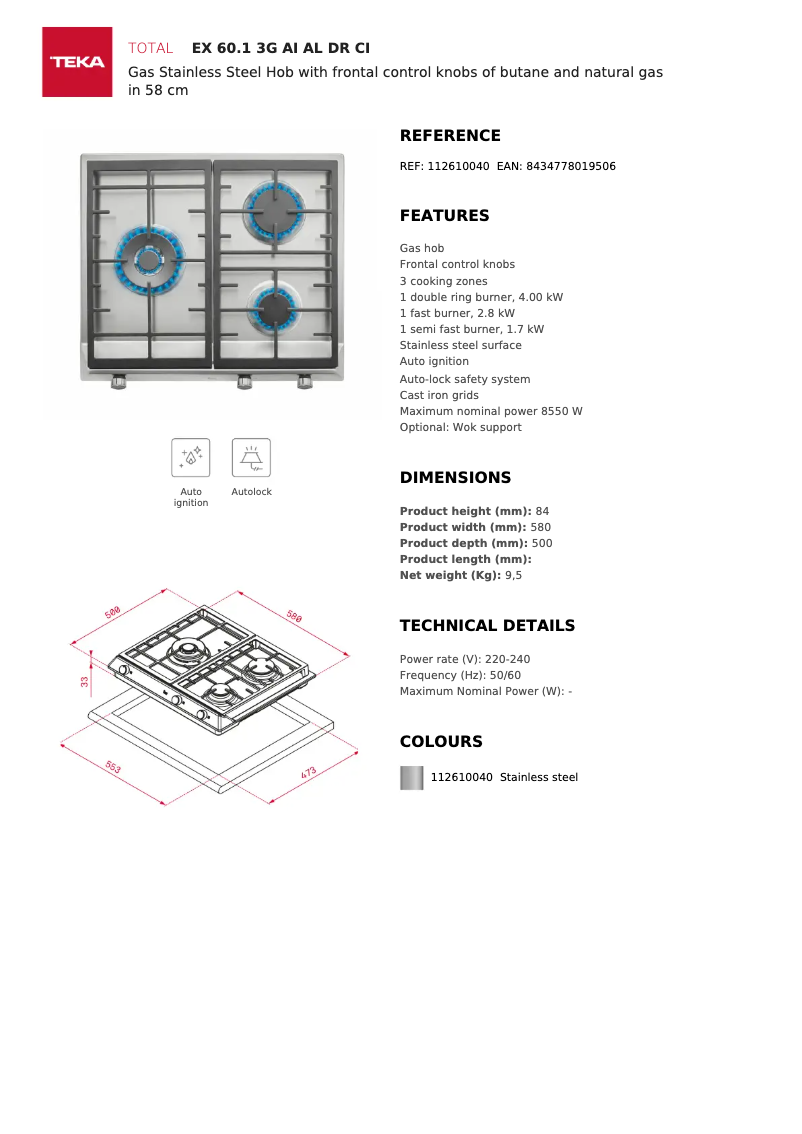 Imagen de la primera página del manual del dispositivo EX 60.1 3G AI AL DR CI
