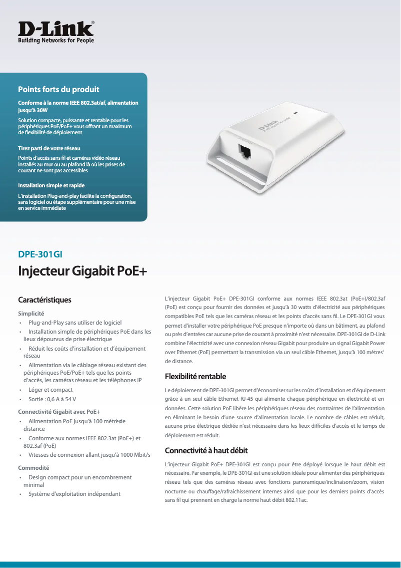 Imagen de la primera página del manual del dispositivo DPE-301GI