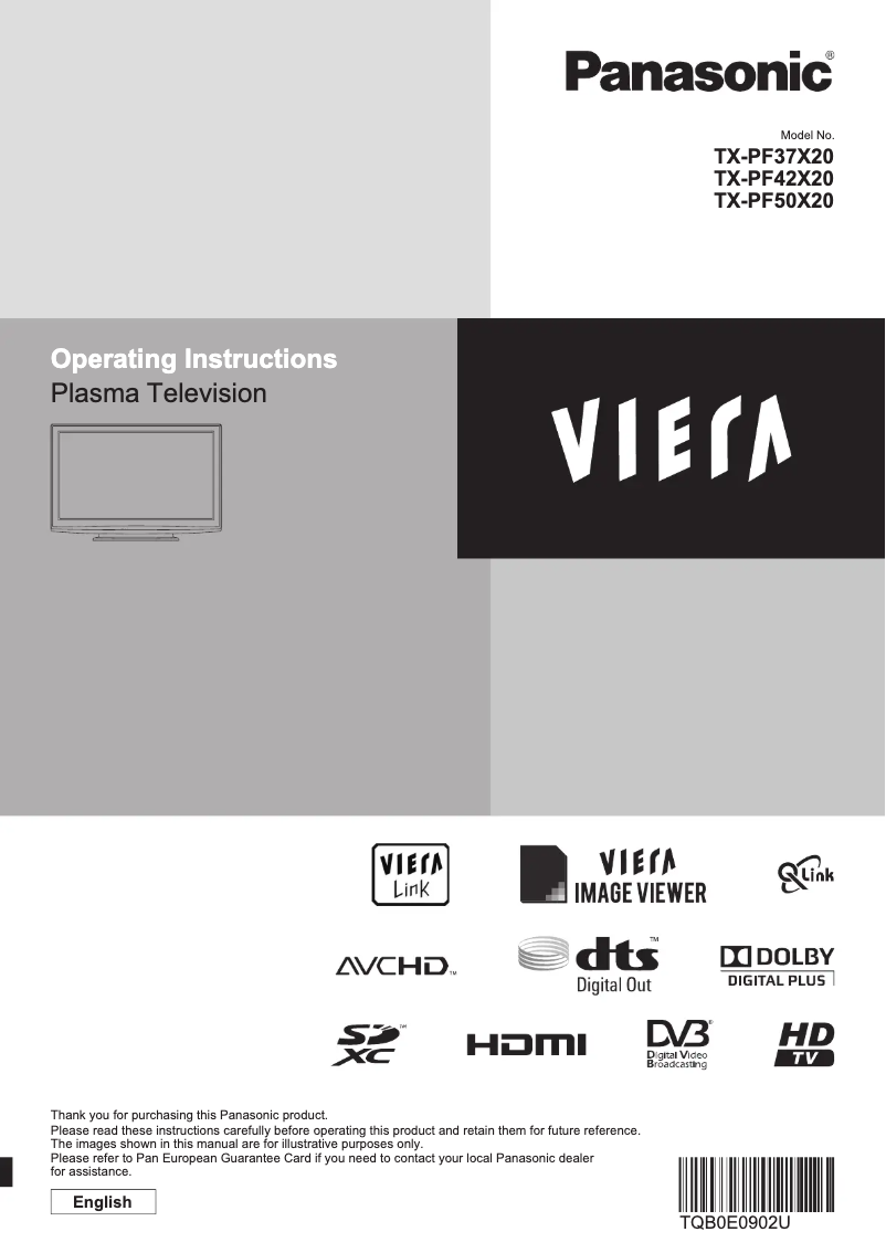 Página 1 del manual Manual de usuario Panasonic Viera TX-PF50X20