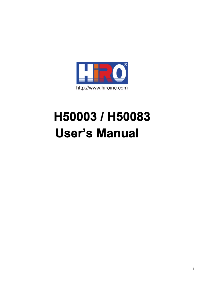 Página 1 del manual Manual de usuario HiRO H50083