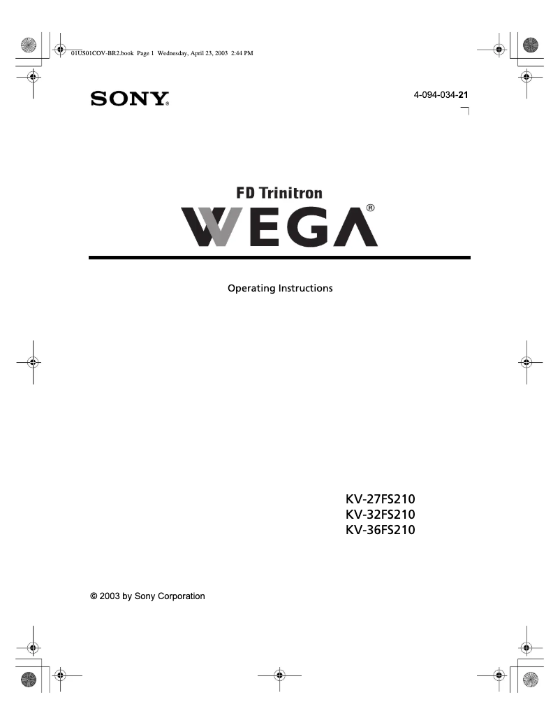 Imagen de la primera página del manual del dispositivo Wega KV-27FS210