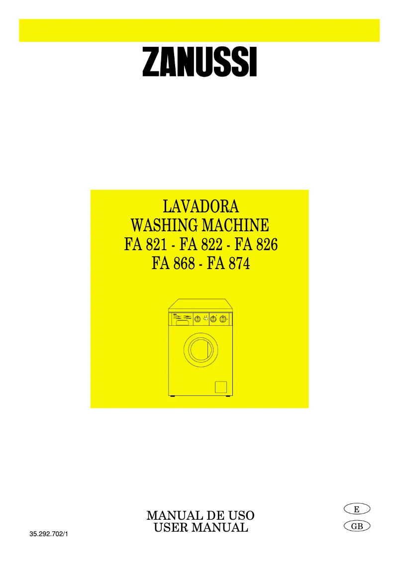 Página 1 del manual Manual de usuario Zanussi FA826 Hydro